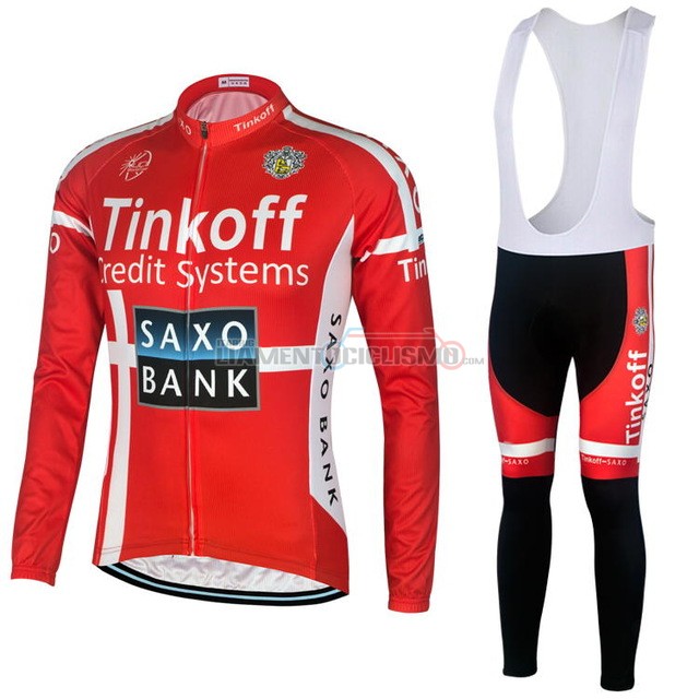 Abbigliamento Ciclismo Tinkoff Saxo Bank ML 2018 Rosso Nero